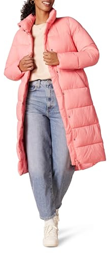 Amazon Essentials Abrigo Acolchado Largo Tipo Capullo, Ligero, con Cremallera Completa e Impermeable Mujer, Rosa, M