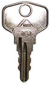 Roto Original Ersatzschlüssel 1G1 klein 37 mm für abschließbare Griffe, Silber