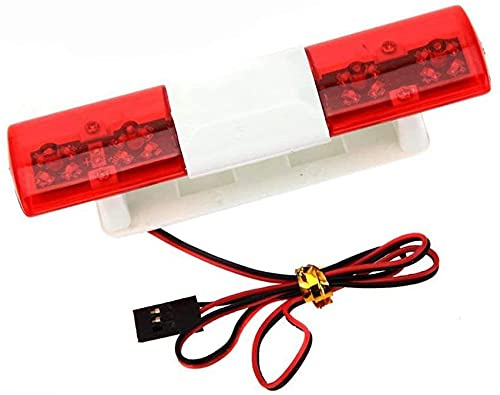 EONANT télécommande Voiture Police lumière, modèle RC Lampe Clignotante rectangulaire LED, pour 1/10 1/8 RC HSP Traxxas Tamiya CC01 4WD Axial SCX10 modèle de Voiture (Rouge)