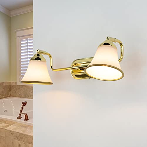 Ljusupplevelser vägglampa metall glas i guld för badrum badrum L: 42 cm E14 max. 40 W 2 lampor bländande mysig vägglampa i ungdomsstil Grand