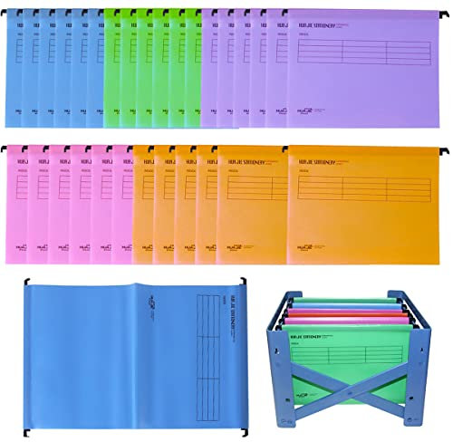 Xiuyer Hängemappen A4, 30 Stück, A4, aus PP, mit Registerkarten und Karteneinsätzen für Aktenschränke, aus Polypropylen, A4, zum Aufhängen, für Büro, Schule