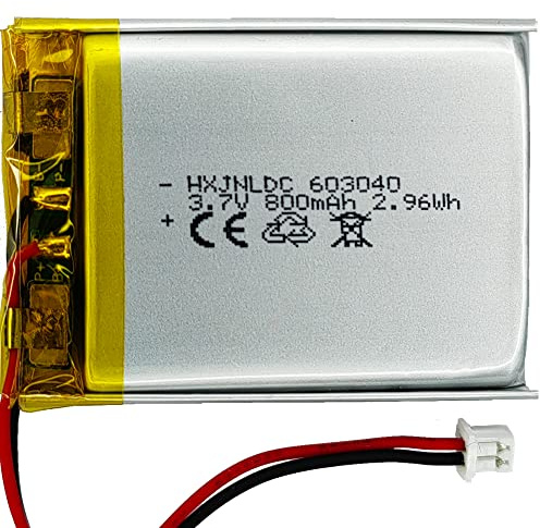 HXJNLDC DC 3.7V 800mAh 603040 Rechargeable Lithium Polymer Replacement Battery for DIY 3.7-5V Electronic Products with Built-in 2-Wire Battery Replacement