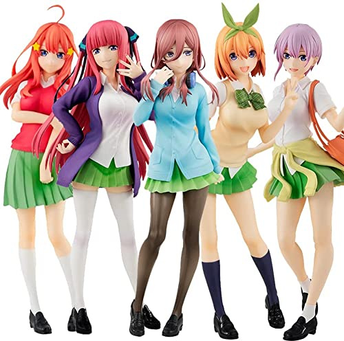 Xinchangda Juego de 5 figuras de acción de The Quintuplets de Nakano Ichika Nino Miku Yotsuba Itsuki, figura de niña, modelo de muñeca anime, adornos decorativos