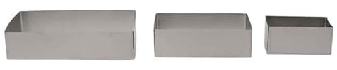 Lot de 3 Cadres à Pâtisserie Rectangulaires 20cm Argent