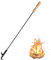 AGM Feuerschalen-Schürhaken, 81,3 cm, mit Holzgriff und Widerhaken für Lagerfeuer, Kamin, Lagerfeuer, robuste Schmiedeeiserne Feuerstelle, Zubehör für den Innen- und Außenbereich