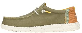 HEYDUDE Wally Break Hay Day - Chaussures pour Hommes - Baskets avec Semelles Confortables - Style Mocassin, Green, 44