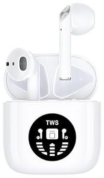 JAP Sounds AP80 Bluetooth Kopfhörer - Schnurlose Earbuds Weiß - Kabellos - Wireless Headphones - 24H Spielzeit - LED-Anzeige - Ohrhörer für Apple/iPhone/Android/Samsung