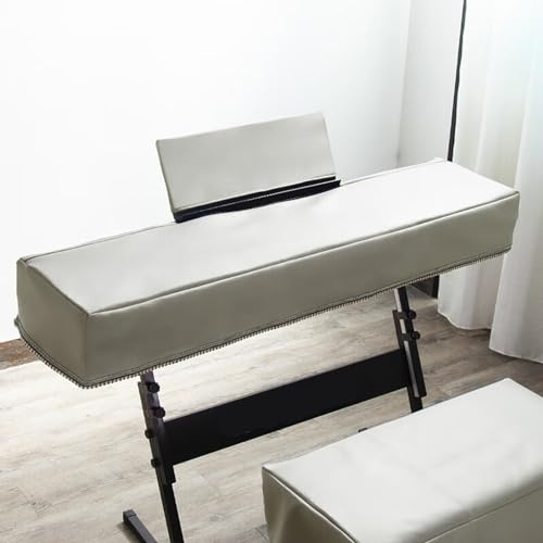 Cutfouwe Copertura per Tastiera per Pianoforte a 88 Tasti con Supporto per spartiti, Copertura Antipolvere per Pianoforte per 88 Tasti Protettiva per Tastiera Elettronica, Pianoforte Digitale,Bianca