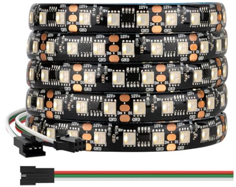 BTF-LIGHTING 5050SMD WS2814 IC RGBW 4-i-1 Adresserbar LED-remsa RGB + varmvit 5 m 84LEDs/m DC12V PCB svart IP65 vattentät Dreamcolor för heminredning DIY-projekt (endast band)