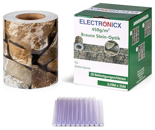 Electronicx Privacy Screen Strips, Privacy Roll, Double Rod Mats, Opaque Fence, 450 g/m²