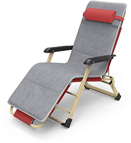 Folding Deckchair with Plush Cotton Pad Foldable Recliner for Leisure in Garden Padded Armchair with 180 Kg Weight Capacity Orange