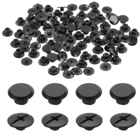 QUARKZMAN set om 50 M5 x 4 mm Chicago skruv metall Phillips huvud bindningsskruvar stolpar spik nitar skruvar nitar för gör-det-själv läder bälte väska hantverk bokbindning, svart
