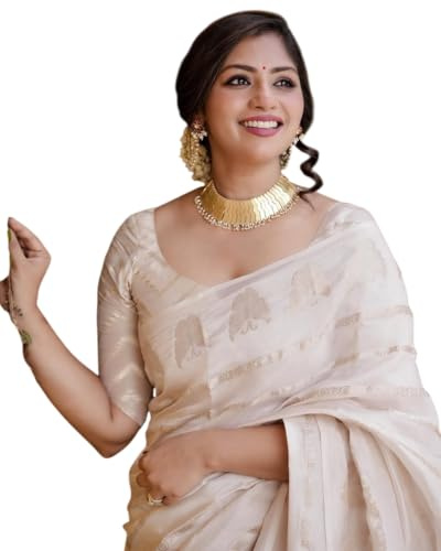Flosive Women's Beautiful Soft Silk Saree With Zari Weaving With Blouse Piece