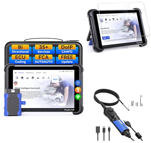 MUCAR 892BT OBD2 Scanner+ 892BT Tempered Glass Screen Protector+E021 USB Endoscope Borescope