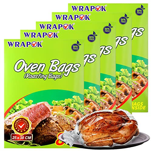 WRAPOK Bratbeutel Kochen Ofen Taschen Kleine - 40 Stück (43 x 55 cm) Für Mikrowellen die Türkei Huhn Fleisch Geflügel Fisch Meeresfrüchte Gemüse