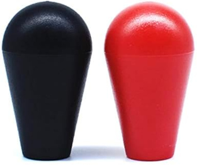 Arcity 2 Pcs Arcade Joystick Oval Bat Top Topper Knob Ball Top Handle Knob American Type Style Black and Red for Zippy SANWA SEIMITSU Arcade1up Machine Console Cabinet New, HY-PJ092-1