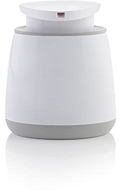 Minky Soap Dispenser, Refillable Liquid Hand Soap Dispenser With Large Pump, Non Slip Rubber Feet, Stylish & Practical Bathroom Accessory, White & Light Grey, Made in the UK (1)