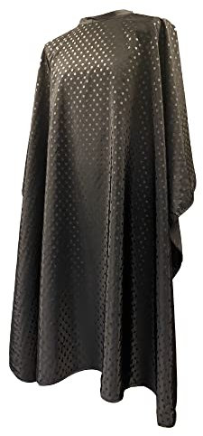 Kobe Professionelles Friseurumhang mit schwarzem Punktemuster, wasserabweisend, mit verstellbarem Hals