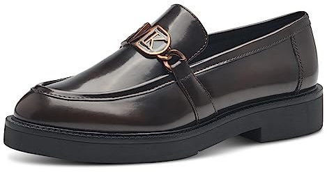 MARCO TOZZI by Guido Maria Kretschmer Damen Loafer ohne Absatz aus Kunstleder Elegant, Braun (Cafe Brush), 40