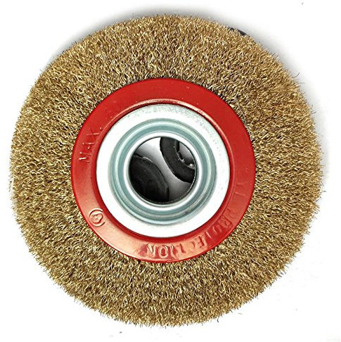 JAKMET Drahtbürste Winkelschleifer,Nylonbürste 1Pcs 8 Zoll 200mm Stahl Flachdraht Rundbürste for Schleifbock Polnisch