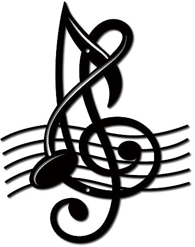 CREATCABIN Notes de Musique en Métal Décoration Murale Noir Signes Muraux Fer Suspendu Ornement en Métal Sculpture pour Balcon Jardin Maison Salon Décoration Extérieur Cadeaux Noël Halloween Vacances