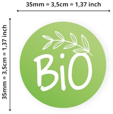 Avery - 140 Bio-Etiketten, rund, selbstklebend, 35 mm, recyceltes Papier, Bio – 4 A4-Bögen mit Bio-Aufklebern für Unternehmer, Smallbusiness, Bio-Produkte