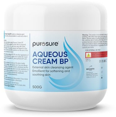 Purosure Aqueous Cream | Emollient for Softening and Soothing Skin | Relieves Symptoms of Dry Skin 500g (500g, 1, gram)
