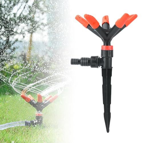 Garten Sprinkler, Automatische 360 Grad Rotierende Rasen Wasser Sprinkler, für Rasen,Pflanzen,Blumen,Gemüse (1)
