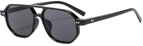YAMEIZE Retro Pilot Occhiali da Sole per - Donna Uomo Classico Doppio Ponte Stile Vintage Occhiali da Sole UV400 Protezione Occhiali di guida