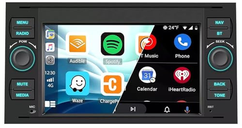 BYNYXI 7 inch Car Stereo Compatible for Ford Transit Mk7,for Fusion 2006-2011, for C-Max Connect Wireless & Wired Carplay GPS Navi Android 13 Car Stereo Bluetooth GPS Radio 4GB+64GB