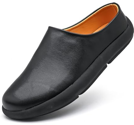 LCQL Men's Soft Footbed Slippers Open Back Loafer for House Wear Indoor Outdoor Size 9