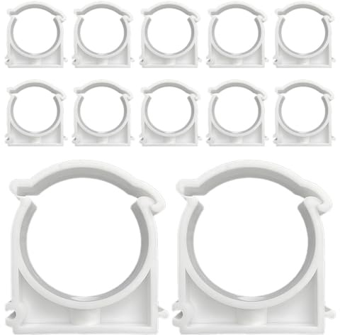 TONGIHS 12 pezzi Universale Singolo Tubo Clip, Fascetta Stringitubo Singola a Scatto, Morsetti per Tubi in Plastica, 39 mm Tubo Clip - per il Fissaggio di Tubi in Cucine,Bagni e Piscine(Senza viti)