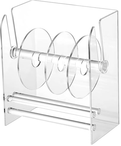 FUNNETOYU Distributeur D'étiquettes Organisateur de Rouleau D'autocollants Portable Réglable en Acrylique Applicateur Manuel de Précision pour Bureau et Maison