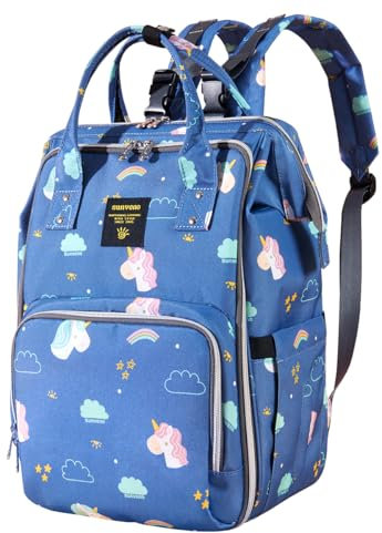 Sunveno Große Kapazität Babytasche Baby Wickeltaschen Wickelrucksack laessig wickelrucksack Multifunktions Wasserdicht Wickelrucksack Mama Rucksack (Pferd)