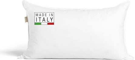 DREAMIN*101 - Cuscino Letto Ipoallergenico Doppia Imbottitura Piumino Piumetta Morbido Strutturato, Guanciale Letto Traspirante con Federa Cotone, Cuscini Letto Made in Italy 50x80, Royal (Alto 13 cm)
