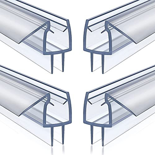 4 Pack Frameless Shower Door Bottom Seal Strip 1/4 Inch Glass