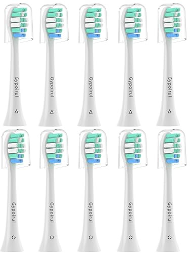 Gypoirul Toothbrush Replacement Heads Compatible with Philips Sonicare Replacement Heads, Electric Brush Head for 4100 5100 6100 9023 W Optimal Plaque Control 10 Pack, Green-blue