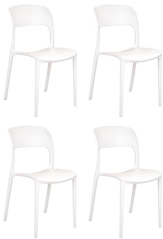 Gremium Set 4 Sedie In Polipropilene Con Fibre In Vetro, Seduta Ergonomica E Struttura Impilabile Per Arredo Sala da Pranzo, Cucina e Soggiorno