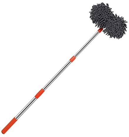 Spazzola Lavaggio Auto,Rotazione Di 360 Gradi Spazzolone Lavaggio Auto,Regolabile Spazzola Auto,Setole Di Ciniglia Spazzola Pulizia Auto Con Testina Rimovibile,Adatto Per La Pulizia Dells'Auto