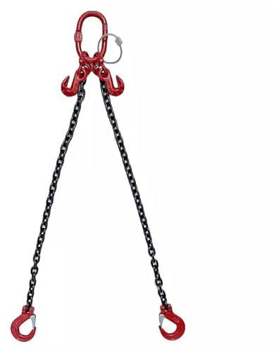 Grade 8 2-Leg Chain Sling 7MM With Sling Hook Lifting WLL 2.12T + Shorteners (2 Metre EWL)