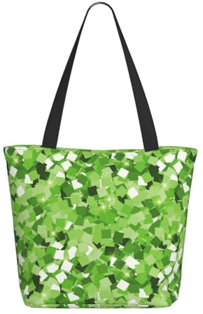 Buewutiry Bolsa de viaje para mujer de trabajo, ligera, verde brillante, bolsa de hombro para enfermera, bolsos de playa para mujer, bolso grande de moda para mujer con cremallera