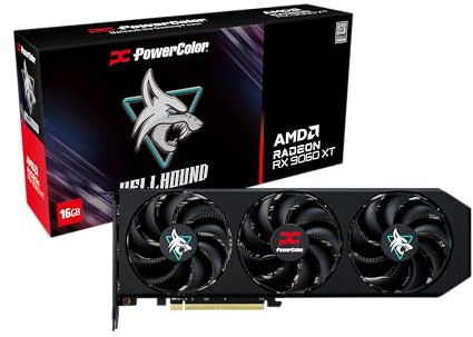 Powercolor Radeon RX 9060 XT HellHound OC 16GB GDDR6 Graphics Card