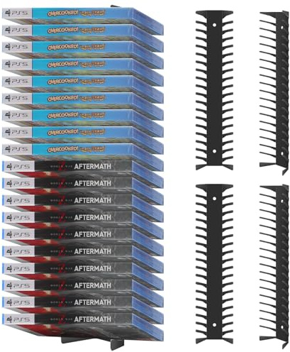 4 Pack Wall Mount DVD Storage Shelf for CD & Video Game Case, Holds 72 Disc