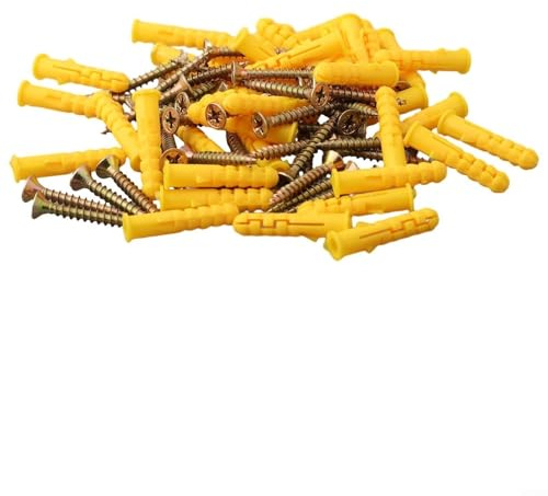 Eawfgtuw Kit de 40 vis d'ancrage M6 x 40 mm en acier inoxydable pour montage de cloison sèche avec pointes cruciformes et placage zinc