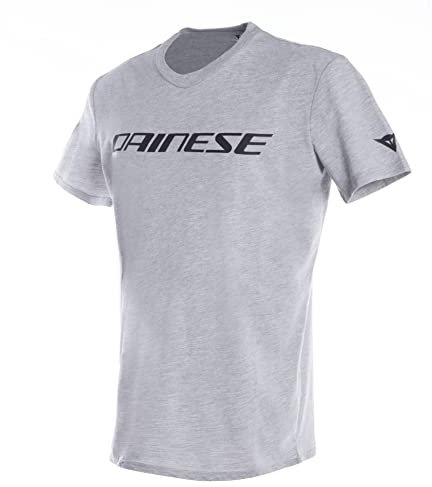 Dainese - Herren Motorrad T-Shirt mit Kurzen Ärmeln, Trikot für Erwachsene aus 100% Baumwolle Logo, Weich und Frisch, Klassisches Motorrad T-Shirt, Haltbarer Druck, Grau/Schwarz