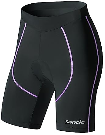 Santic Cuissard Cycliste Femme Rembourré Cuissard Cyclisme Cuissard Velo Short Cycliste Violet EU L