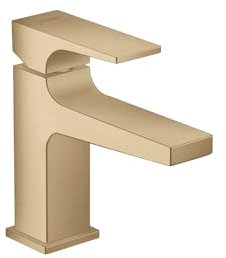 hansgrohe 32500140 Metropol Single Basin Mixer Tap 100 with Lever Handle for Hand Washbasins with Push-Open Drain Fitting Brushed Bronze, spout Height 100 mm