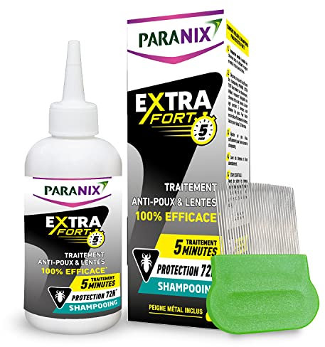 Paranix EXPRESS 5 minuti – Shampoo anti-pidocchi e lendini 100% efficace*: tratta e protegge – 200 ml – pettine sottile in metallo incluso