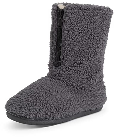 Polar Zapatillas Tipo Bota para Mujer con Espuma Viscoelástica, Cremallera, Recubiertas de Piel Sintética, Suela de Goma, Cómodas y Lujosas para Interior y Exterior, 38 EU
