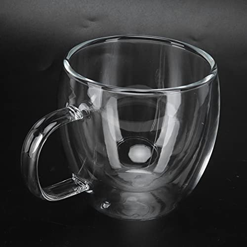 Tazze da Caffè in Vetro, Tazze in Vetro Trasparente, Tazze da Caffè Espresso in Vetro a Doppia Parete con Manico, per Acqua Potabile, Cappuccino, Moka, Latte, Bevande Calde(150ml)